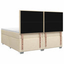 Boxmadras med topmadras Cremefarvet 200 x 200 cm Stof