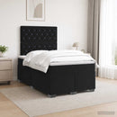 Boxmadras med topmadras med hovedgærde Sort 120 x 190 cm Fløjl