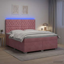 Boxmadras med topmadras Lyserød 140 x 200 cm Fløjl