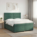 Boxmadras med topmadras Mørkegrøn 140 x 190 cm Fløjl