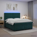 Boxmadras med topmadras Mørkegrøn 160 x 200 cm Fløjl