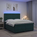 Boxmadras med topmadras Mørkegrøn 200 x 200 cm Fløjl