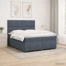 Boxmadras med topmadras Mørkegrå 200 x 200 cm Fløjl
