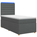 Boxmadras med topmadras Mørkegrå 80 x 200 cm Stof