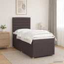 Boxmadras med topmadras Mørk Brun 80 x 200 cm Stof