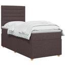 Boxmadras med topmadras Mørk Brun 80 x 200 cm Stof