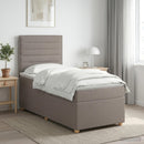 Boxmadras med topmadras Gråbrun 100 x 200 cm Stof