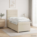 Boxmadras med topmadras Cremefarvet 80 x 200 cm Stof