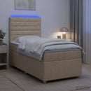 Boxmadras med topmadras Cremefarvet 80 x 200 cm Stof