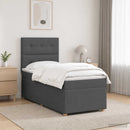 Boxmadras med topmadras Mørkegrå 100 x 200 cm Stof