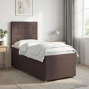 Boxmadras med topmadras Mørk Brun 100 x 200 cm Stof