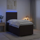 Boxmadras med topmadras Mørk Brun 90 x 190 cm Stof