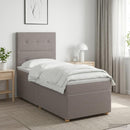 Boxmadras med topmadras Gråbrun 100 x 200 cm Stof