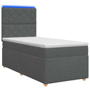 Boxmadras med topmadras Mørkegrå 80 x 200 cm Stof