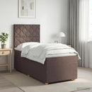 Boxmadras med topmadras Mørk Brun 80 x 200 cm Stof