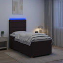 Boxmadras med topmadras Mørk Brun 80 x 200 cm Stof