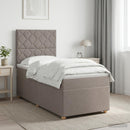 Boxmadras med topmadras Gråbrun 100 x 200 cm Stof