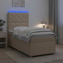Boxmadras med topmadras Cremefarvet 100 x 200 cm Stof