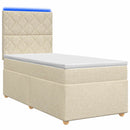 Boxmadras med topmadras Cremefarvet 80 x 200 cm Stof