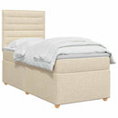 Boxmadras med topmadras Cremefarvet 90 x 190 cm Stof