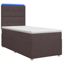 Boxmadras med topmadras Mørk Brun 90 x 190 cm Stof