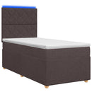 Boxmadras med topmadras Mørk Brun 90 x 190 cm Stof