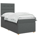 Boxmadras med topmadras Mørkegrå 90 x 200 cm Stof