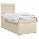 Boxmadras med topmadras Cremefarvet 90 x 200 cm Stof