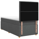Boxmadras med topmadras Mørkegrå 90 x 200 cm Stof