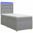 Boxmadras med topmadras Lysegrå 100 x 200 cm Stof