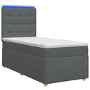 Boxmadras med topmadras Mørkegrå 100 x 200 cm Stof