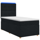Boxmadras med topmadras med hovedgærde Sort 100 x 200 cm Stof