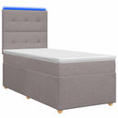 Boxmadras med topmadras Gråbrun 100 x 200 cm Stof