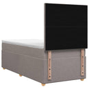 Boxmadras med topmadras Gråbrun 100 x 200 cm Stof