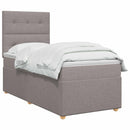 Boxmadras med topmadras Gråbrun 100 x 200 cm Stof