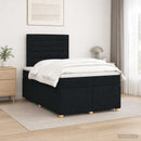 Boxmadras med topmadras med hovedgærde Sort 120 x 200 cm Stof