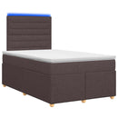 Boxmadras med topmadras Mørk Brun 120 x 190 cm Stof