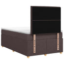 Boxmadras med topmadras Mørk Brun 120 x 190 cm Stof