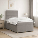 Boxmadras med topmadras Gråbrun 120 x 190 cm Stof