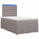 Boxmadras med topmadras Gråbrun 120 x 190 cm Stof