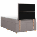 Boxmadras med topmadras Gråbrun 120 x 190 cm Stof