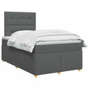 Boxmadras med topmadras Mørkegrå 120 x 190 cm Stof
