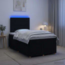 Boxmadras med topmadras med hovedgærde Sort 120 x 190 cm Stof