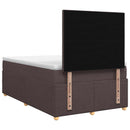 Boxmadras med topmadras Mørk Brun 120 x 190 cm Stof