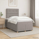 Boxmadras med topmadras Gråbrun 120 x 190 cm Stof