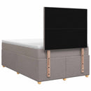 Boxmadras med topmadras Gråbrun 120 x 190 cm Stof
