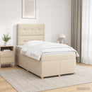 Boxmadras med topmadras Cremefarvet 120 x 190 cm Stof