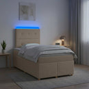Boxmadras med topmadras Cremefarvet 120 x 190 cm Stof
