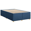 Boxmadras med topmadras med hovedgærde Blå 120 x 190 cm Stof