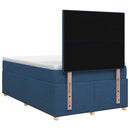 Boxmadras med topmadras med hovedgærde Blå 120 x 190 cm Stof